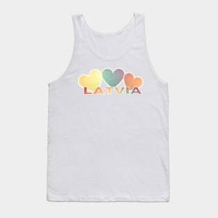 Multicoloured Latvian Heart Pattern Tank Top